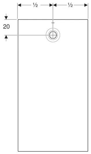 Cadita de dus rectangulara Geberit Olona alb 140x100 cm