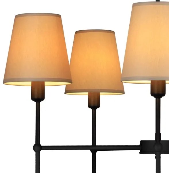 Lustră pe tijă MADELA 5xE14/40W/230V bej/neagră