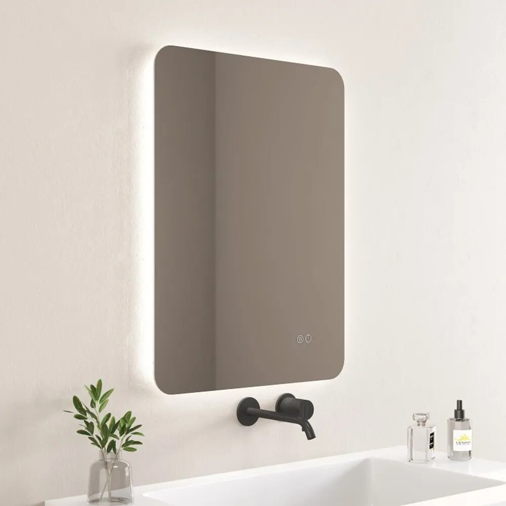 Oglinda cu iluminare si dezaburire Inter Ceramic Fabia dreptunghiulara 50x70 cm