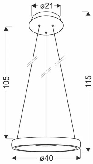 Lustră LED pe cablu HASHIM LED/22W/230V d. 40 cm cupru