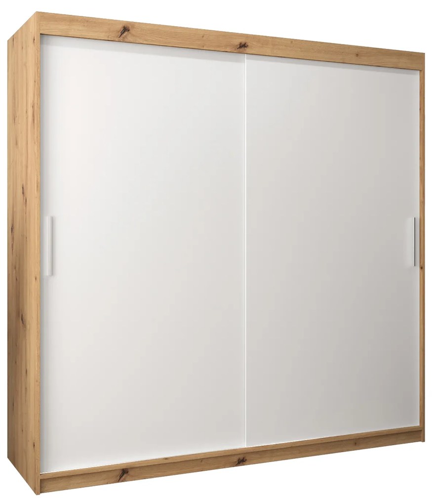 Dulap de haine 200 cm Toki (stejar artisan + alb mat). 1064853