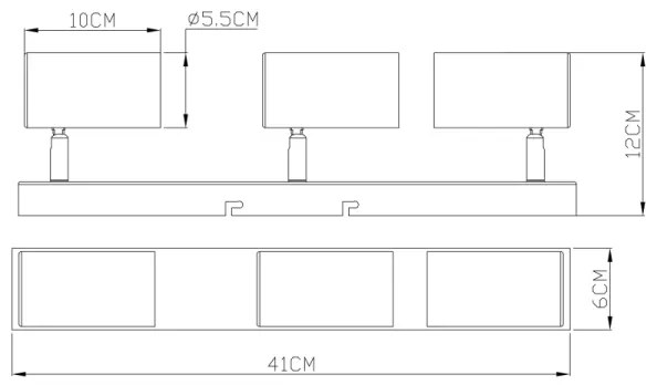 Spot ROBBY 3xGU10/35W/230V gri/maro Globo 57911-3G