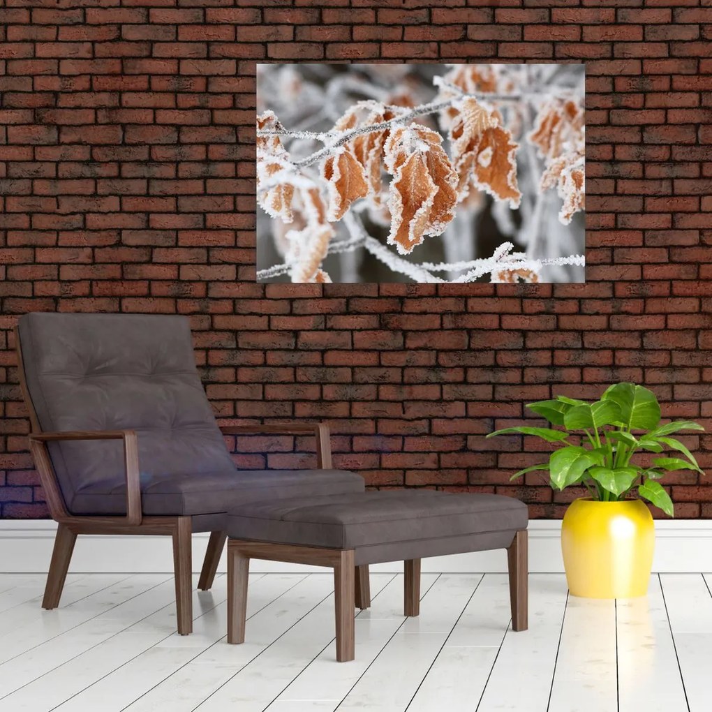 Tablou - Frunze înghețate (90x60 cm)
