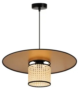 Lustră pe cablu TOKYO Duolla RATTAN 1xE27/15W/230V d. 50 cm auriu/ratan