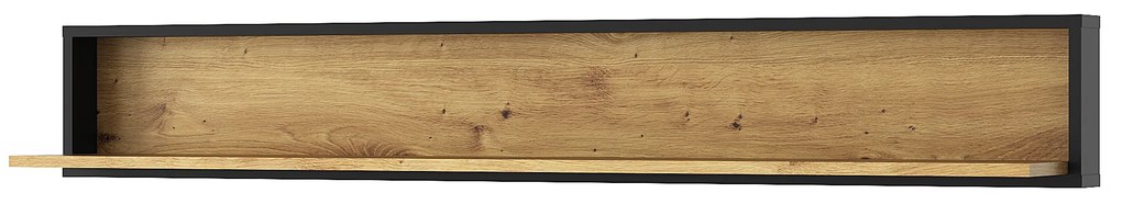 Poliță 150 cm Bobbie (Stejar artisan + negru). 1052780