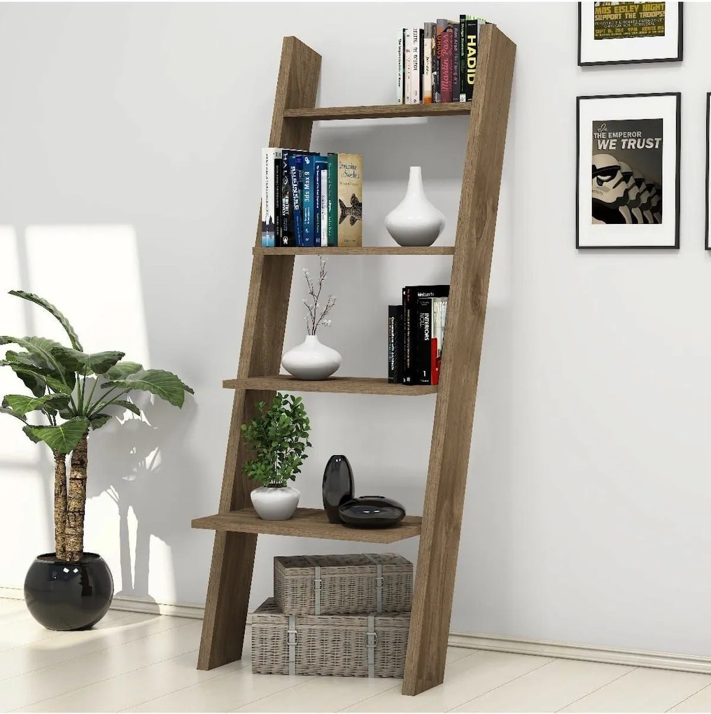 Biblioteca / etajera carti , Solid Homs, nuc, 150 cm x 56 cm x 30 cm, PAL