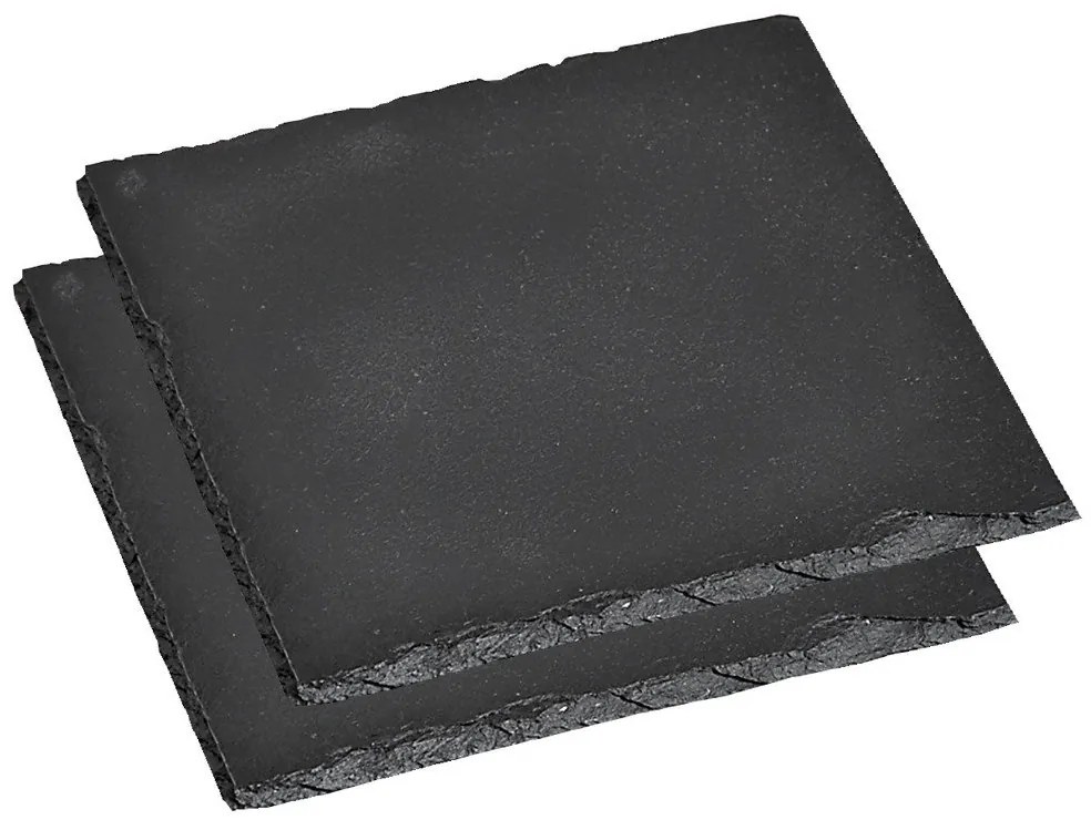 Set 2 tocatoare ardezie, Gri, 20x20 cm, Kesper