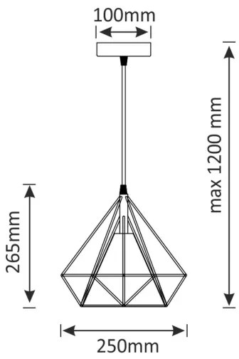 lustră pe cablu BROXTON 1xE27/20W/230V