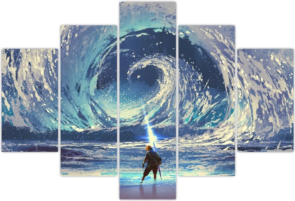 Tablou - Ilustrație a unui băiat cu o suliță (150x105 cm)