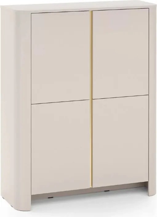 Comodă înaltă Sorrenti 103 cm - cashmere / auriu