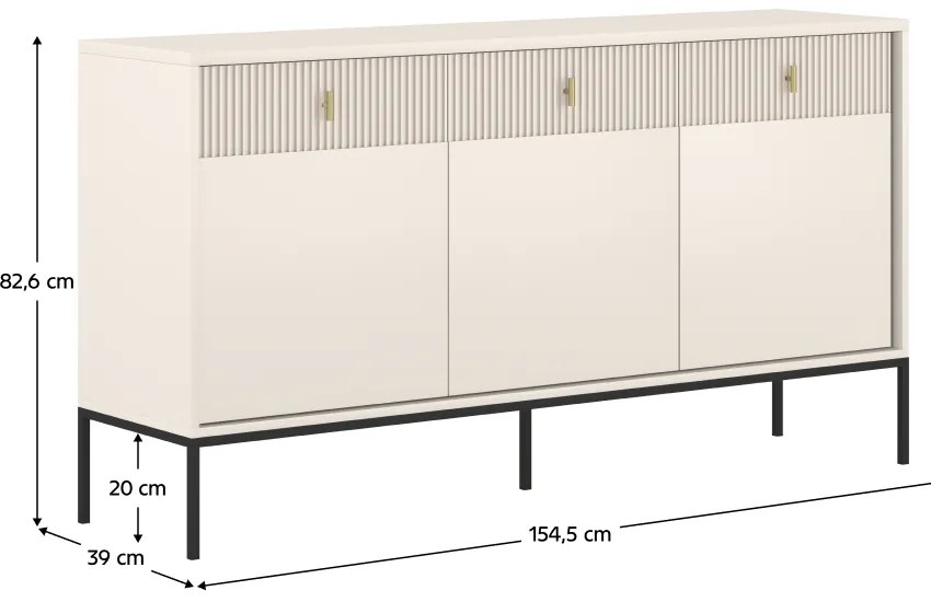 Comodă MAGIRA 3D3S, crem