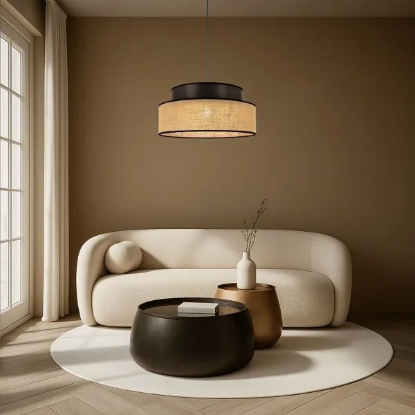 Lustră pe cablu BOHO 1xE27/60W/230V maro/bej