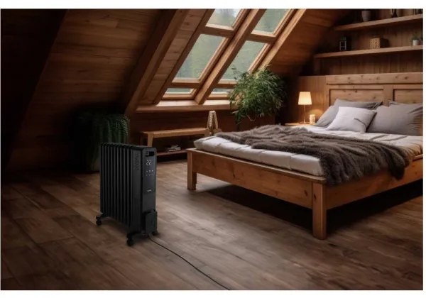 Sencor - Radiator electric pe ulei cu 11 aripioare, 1000/1200/2400 W, 230 V, Wi-Fi, negru