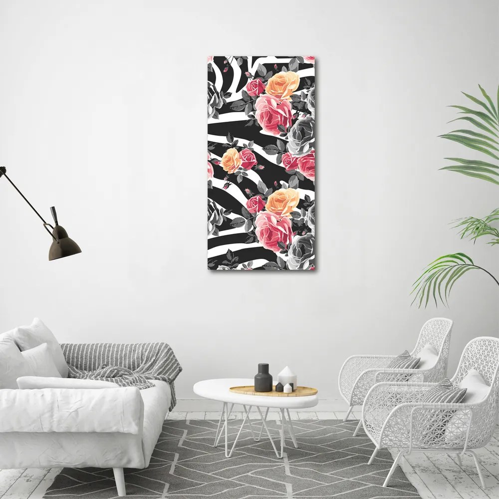 Tablou canvas Trandafiri zebră