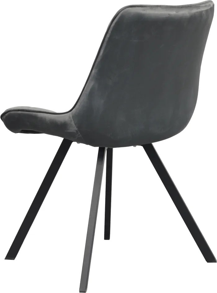 Scaun de sufragerie, ţesătură Velvet gri închis/negru, SAMIRA