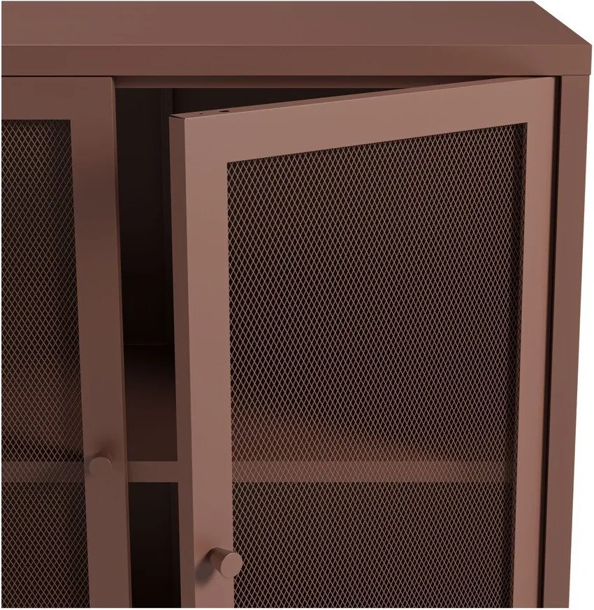 Comodă burgundy din metal 121x90x40 cm Fayna – Marckeric