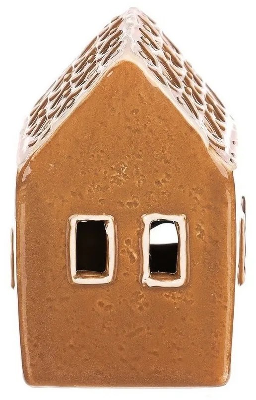 Decorațiuni de Crăciun Casă din turtă dulce II cuiluminare LED, ceramică, 9 cm