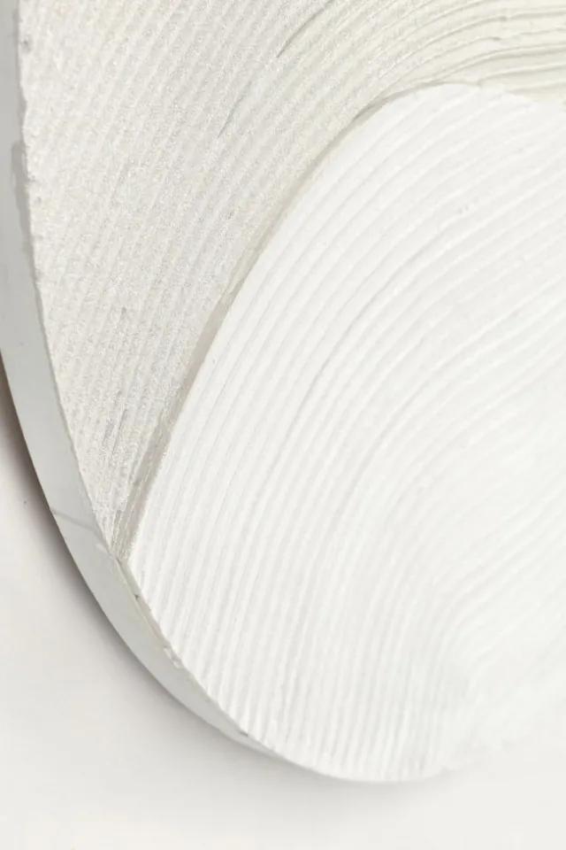 Tablou decorativ alb din panza si lemn de Pin, ∅ 90 cm, Texture Bizzotto