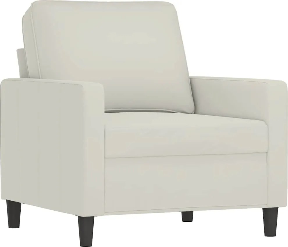 vidaXL Canapea de o persoană, crem, 60 cm, catifea