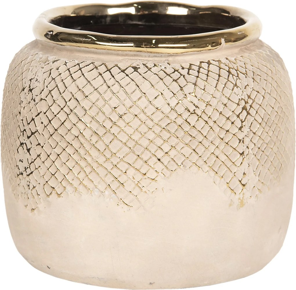 Vaza decorativa ceramica aurie Ø 15 cm x 13 cm