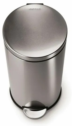 Coș rotund cu pedale 30 l, oțel mat, oțel inoxidabil