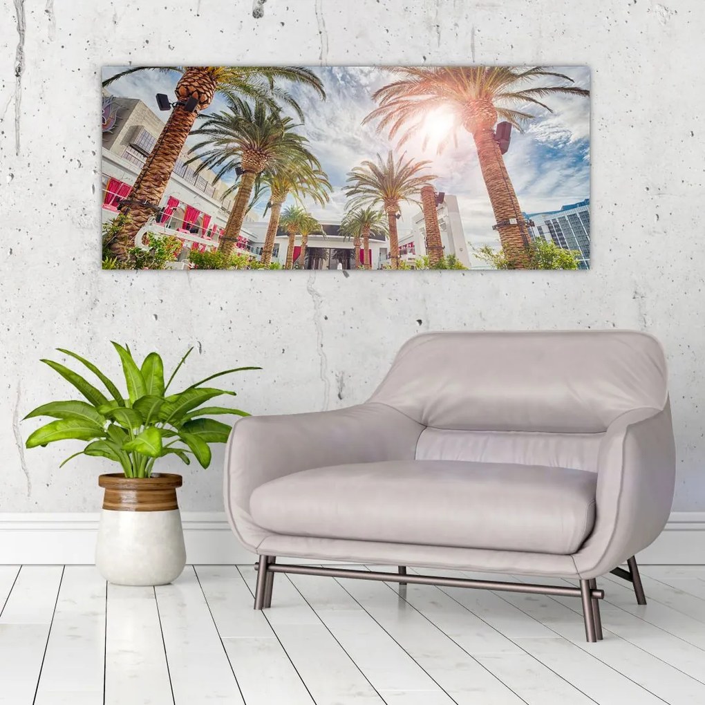 Tablou - palmier cu bazin (120x50 cm)