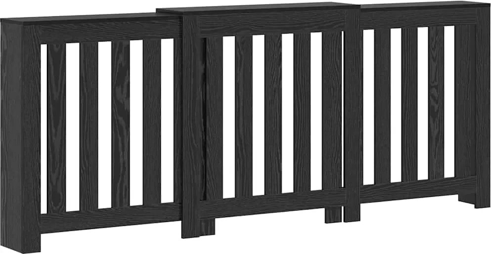 vidaXL Capac pentru radiator Stejar Negru 205 x 21,5 x 83,5 cm