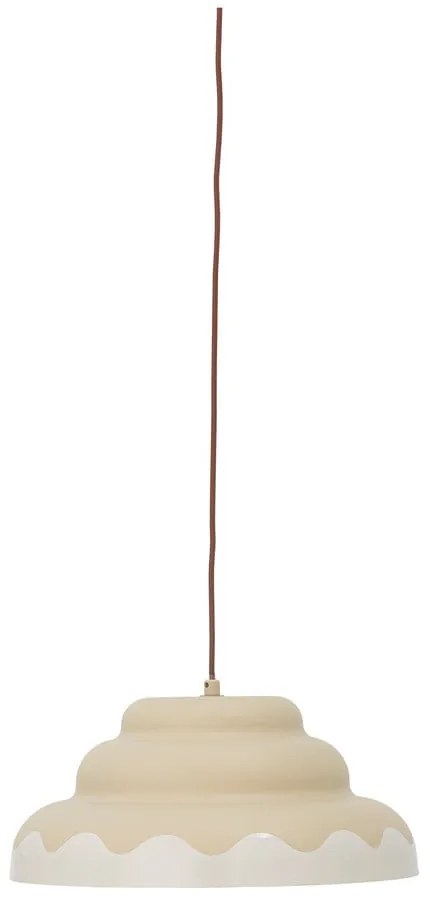 Lustră crem cu abajur din metal ø 40 cm Lacya – Bloomingville