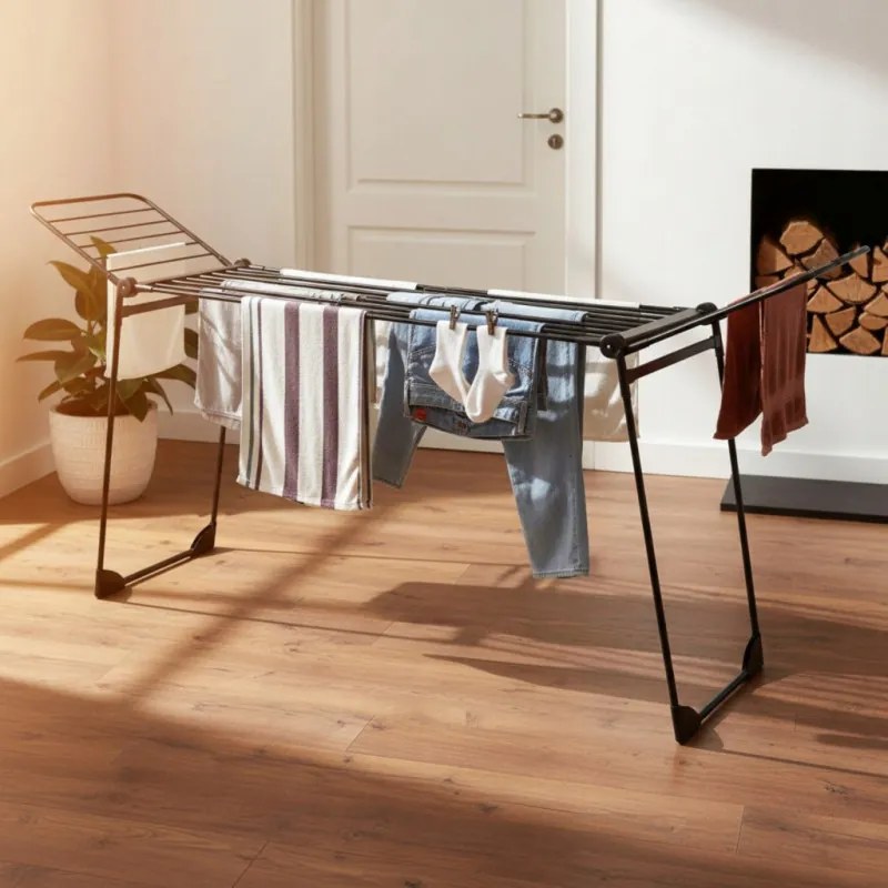 Uscător de rufe Kinghoff KH 2045, 30 m, până la 25 kg, pliabil, oțel, negru