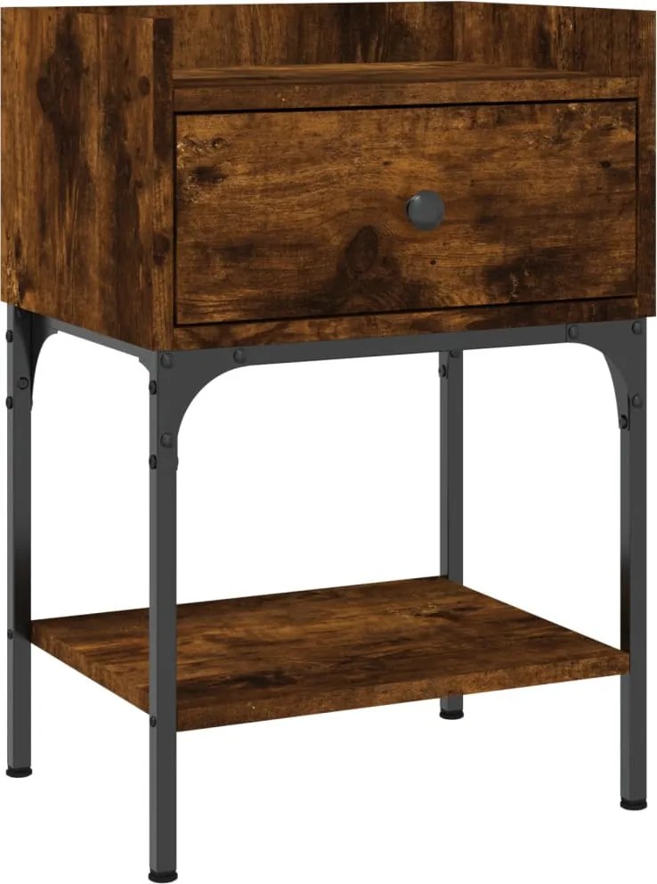 vidaXL Noptieră, stejar fumuriu, 40,5x31x60 cm, lemn compozit