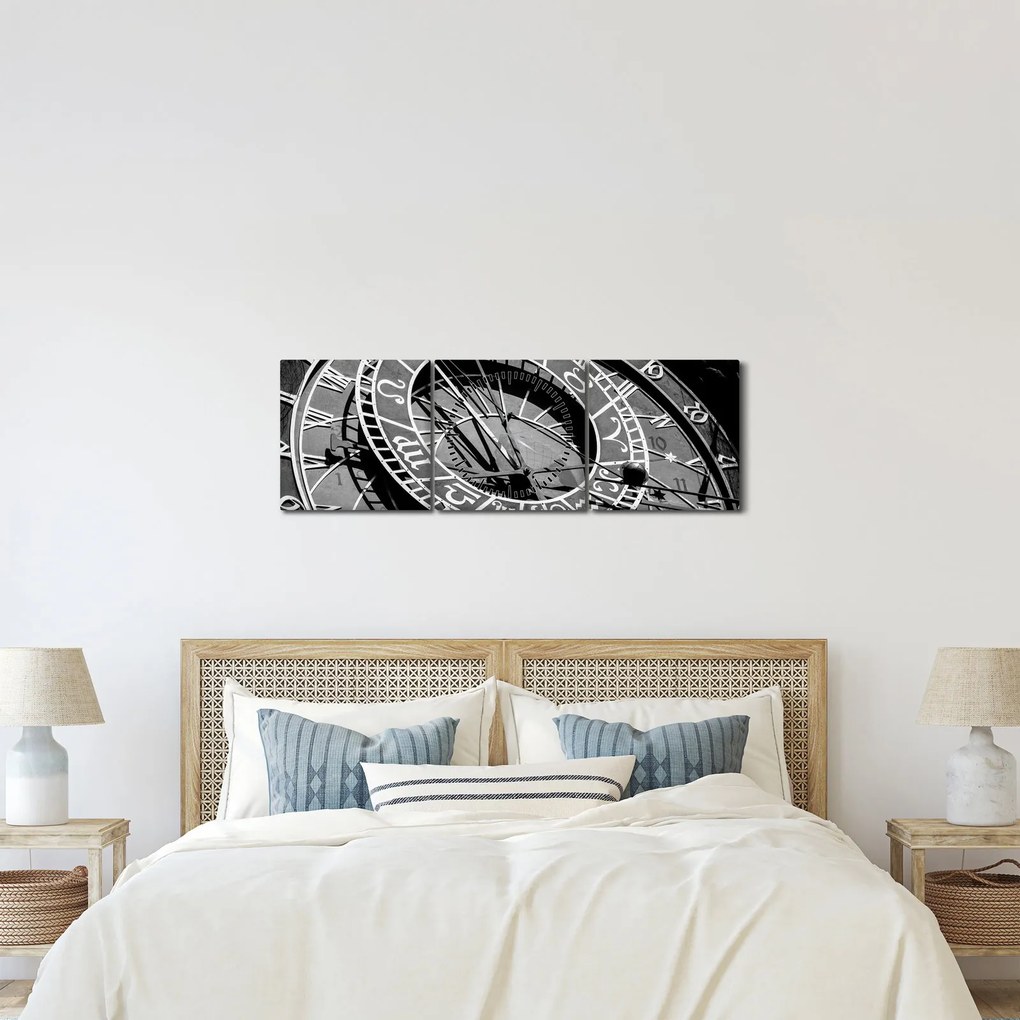 Tablou - Ceasul Astronomic, Praga, Republica Cehă (cu ceas) (90x30 cm)