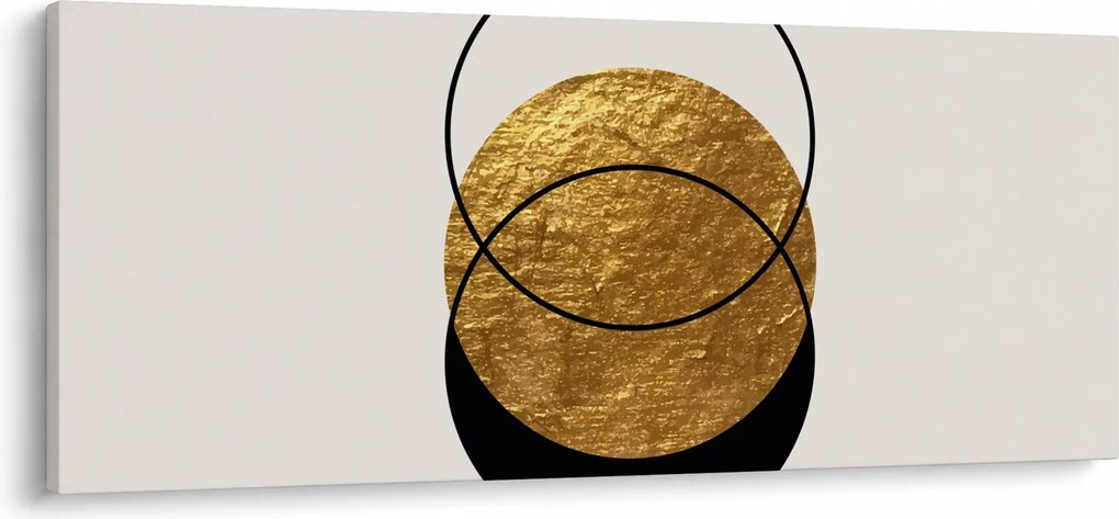 Tablou - Abstracție de aur și alb N⁰2 (120x50 cm)