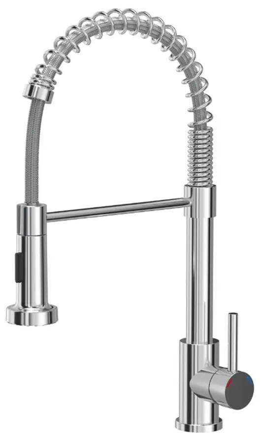 Baterie bucatarie cu dus extensibil Quadron Pop Salma finisaj crom lucios