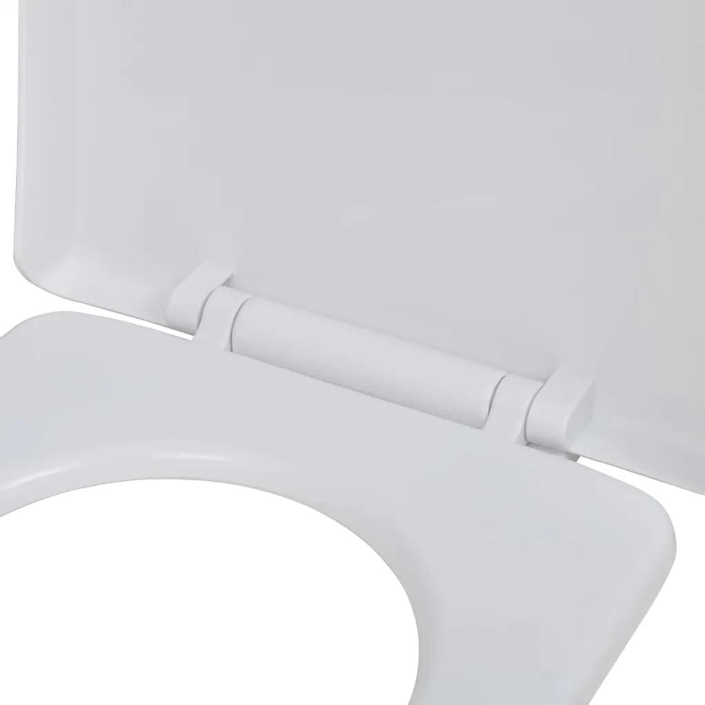 Capac WC cu inchidere silentioasa, alb, patrat 1, Alb, Patrat