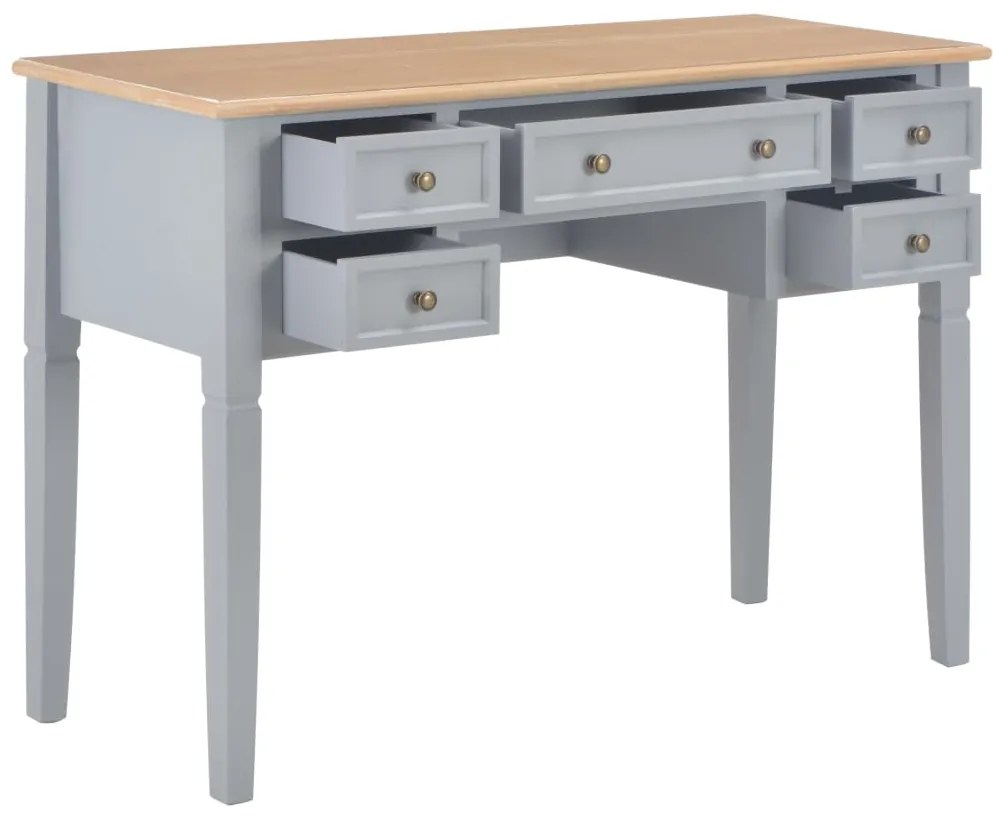 280070 vidaXL Birou de scris, gri, 109,5 x 45 x 77,5 cm, lemn