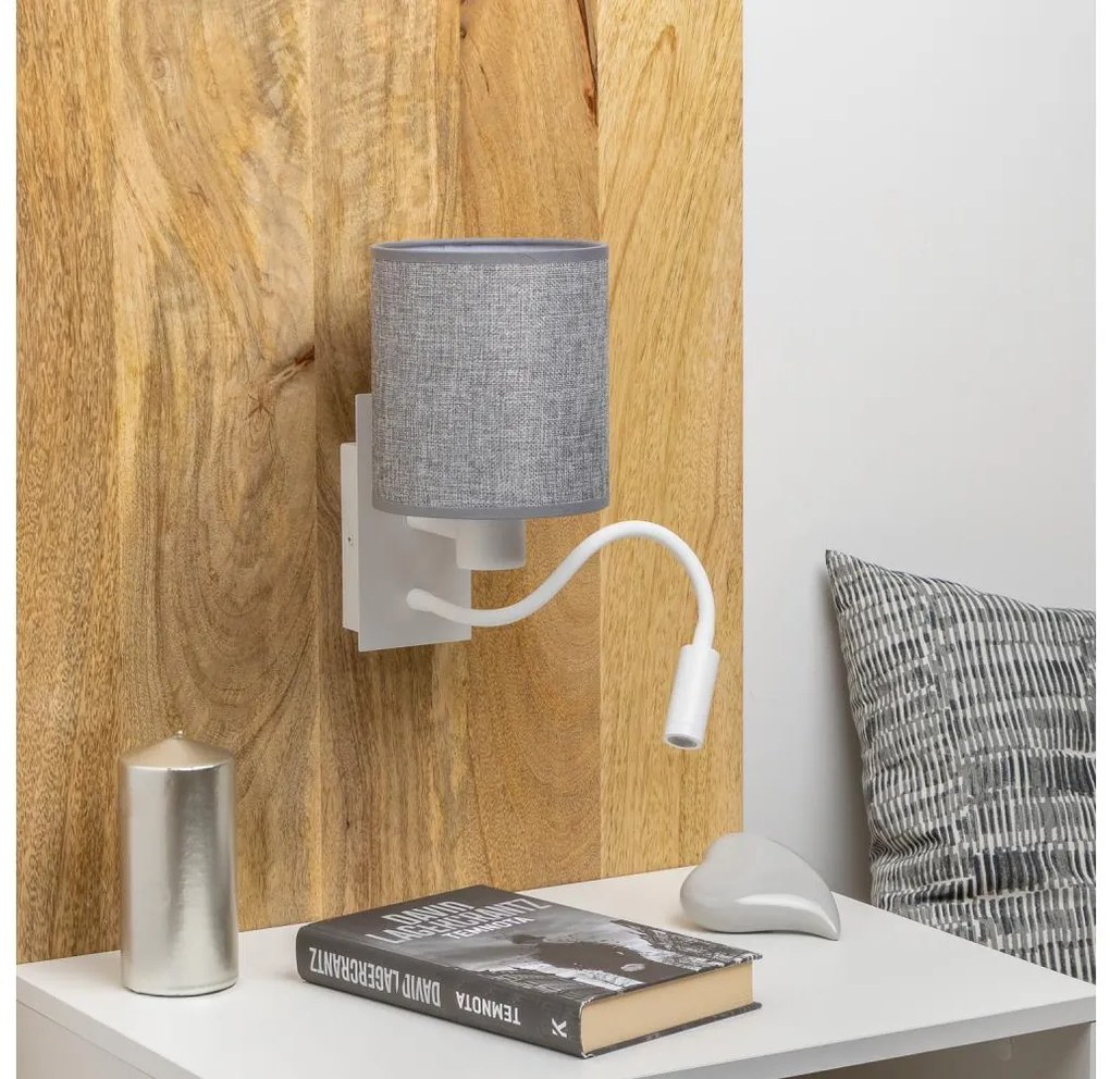 Lampă LED de perete Brilagi NUBILA 1xE27/25W/230V + LED/3W alb/gri