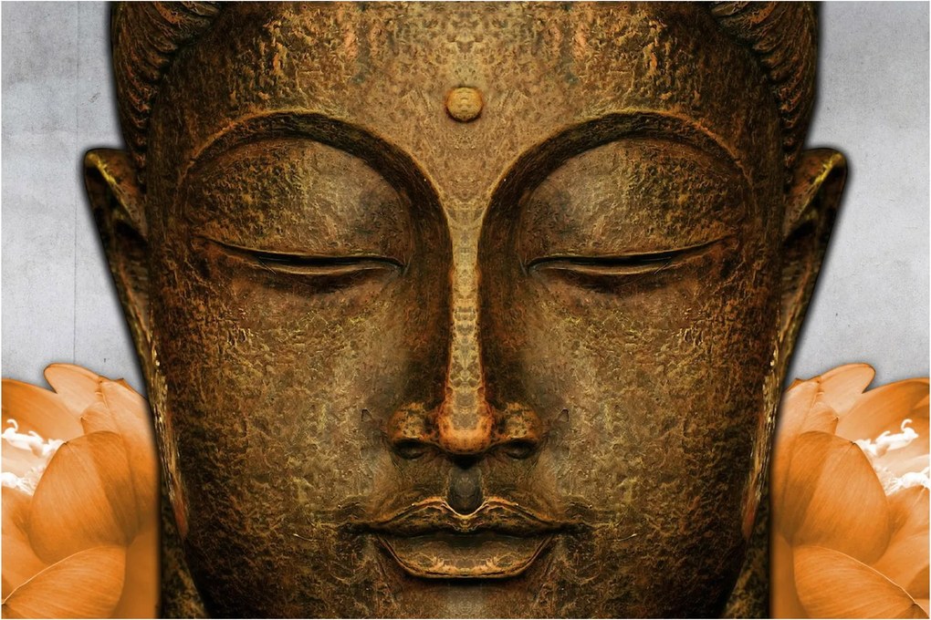 Tablou cu statuie cu detaliu a feței (90x60 cm)