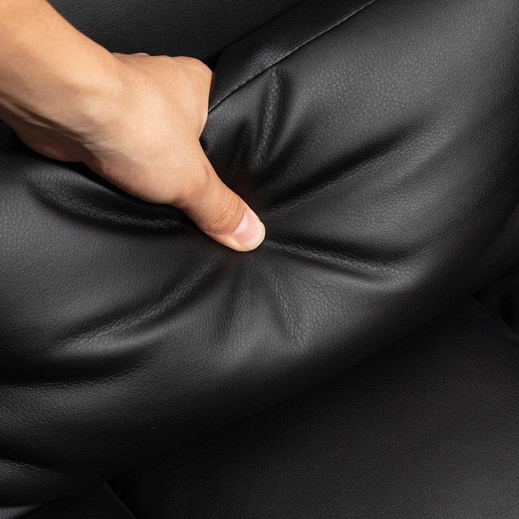 HOMCOM Scaun de birou ergonomic, înălțime reglabilă 48-56 cm, spătar reglabil, suport pentru picioare, Negru | Aosom Romania