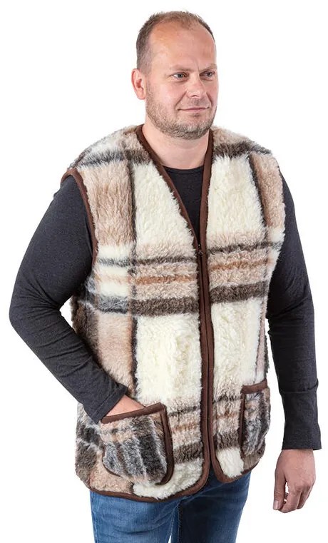 Vestă bărbătească din lână de oaie, KARO măr. 3XL