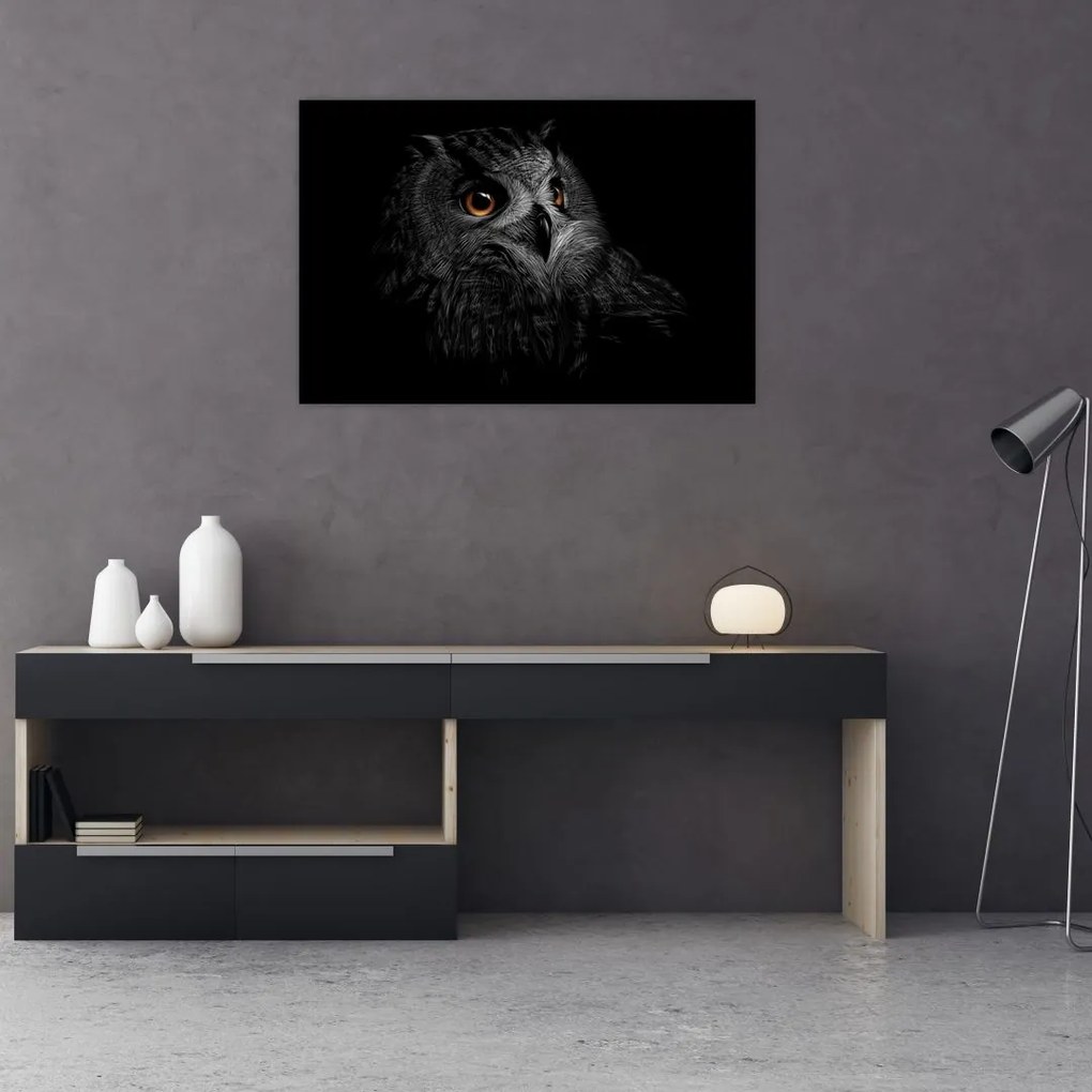Tablou - Bufniță, ilustrație (90x60 cm)