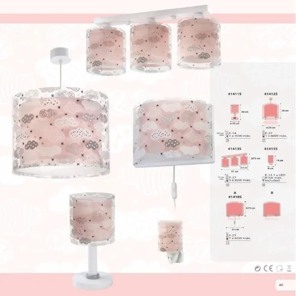 Dalber D-41413S -  Plafoniera CLOUDS 3xE27/60W/230V