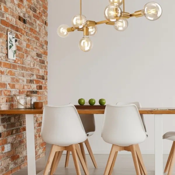 Lustră pe tijă ASTRID 8xE27/60W/230V aurie