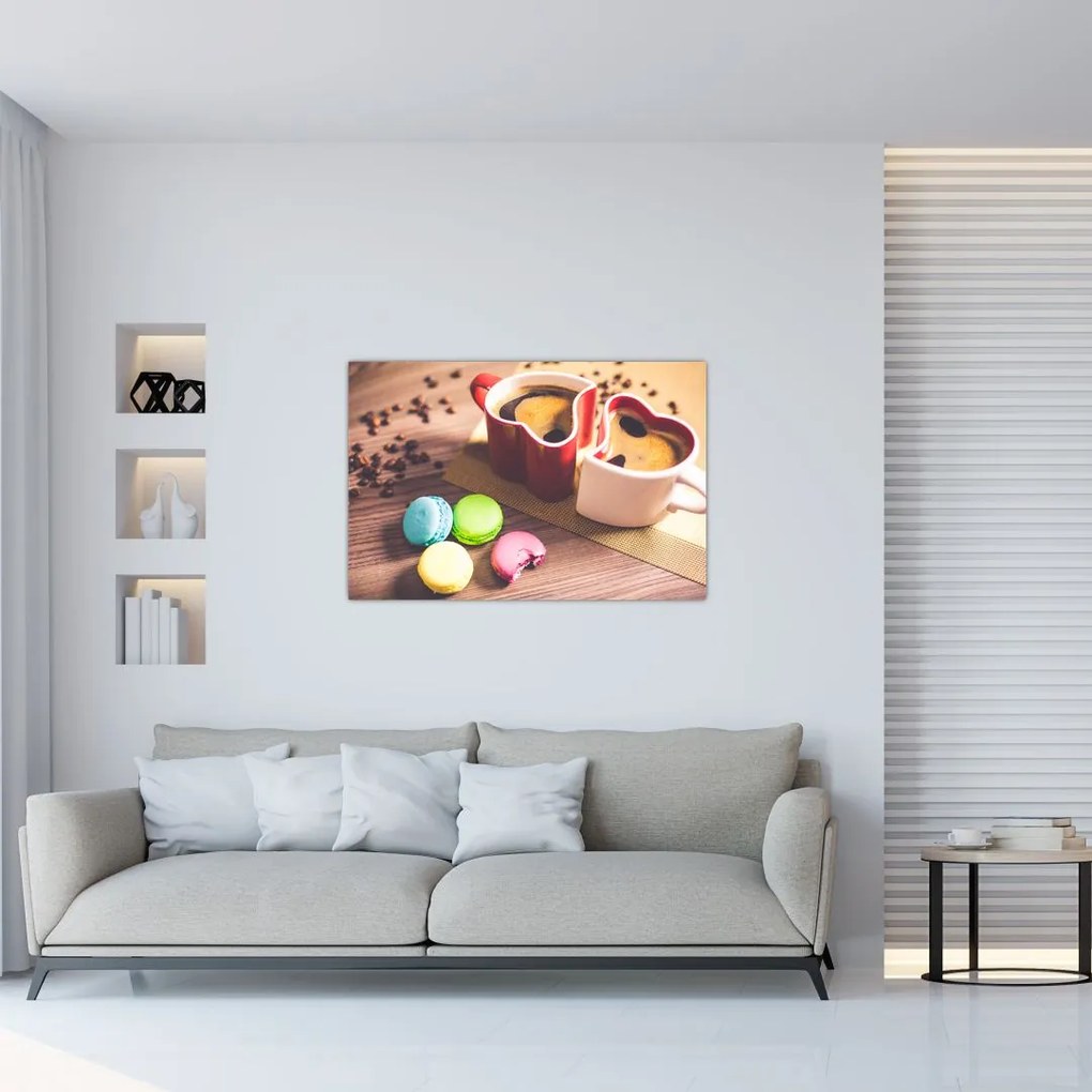 Tablou cu cafea și macarooni (90x60 cm)