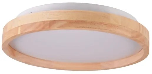 Plafonieră LED pentru baie, 12 W, 230 V, Ø 27 cm, IP44, stejar