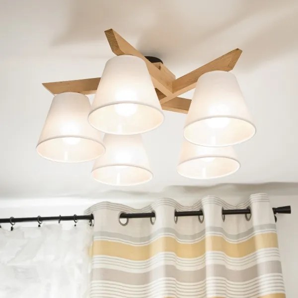 Lustr ANTONIO 5xE14/40W/230V, montaj plafon, stejar