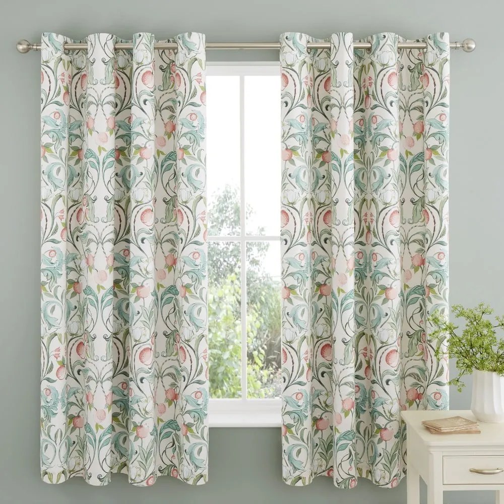 Draperii verzi-roz 2 buc. 168x183 cm Clarence Floral – Catherine Lansfield