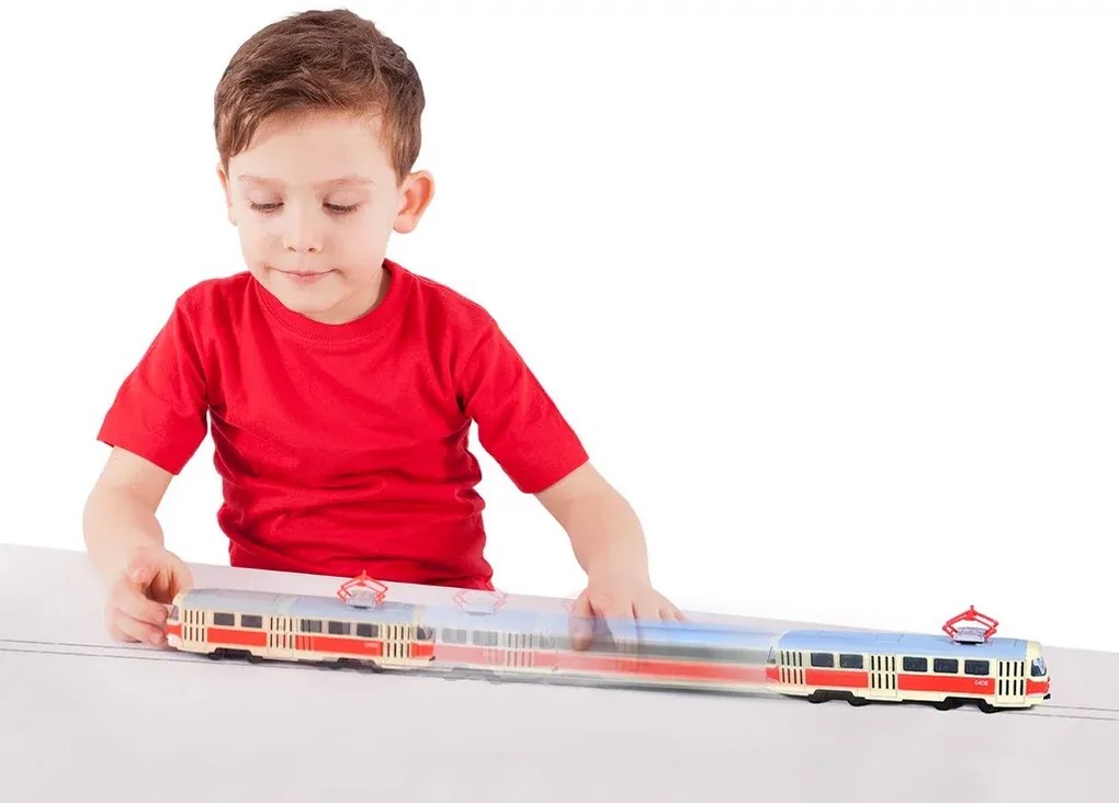 Tramvai unic din metalic Tatra T3, 16cm - cu tragere