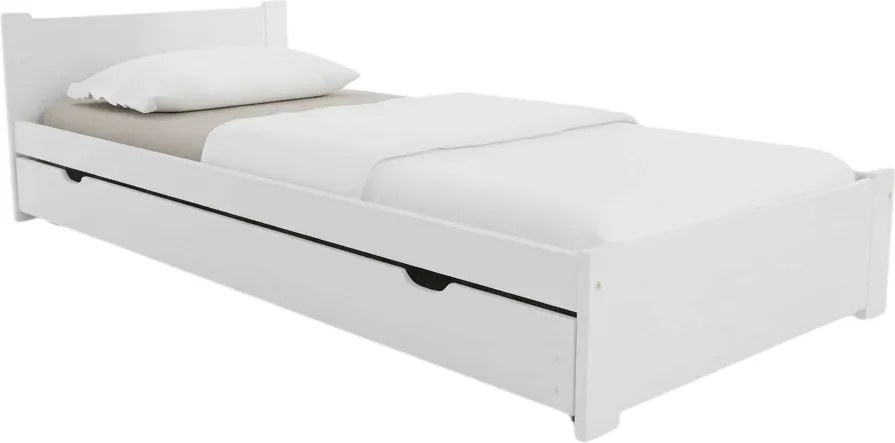 Pat IKAROS 80 x 200 cm, albă Saltele: Fara saltea, Somiera pat: Cu lamele drepte