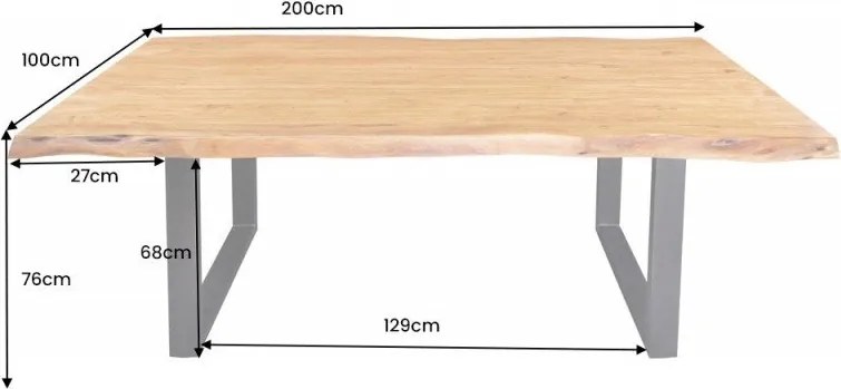 Masa design industrial vintage Mammut 200cm, salcam