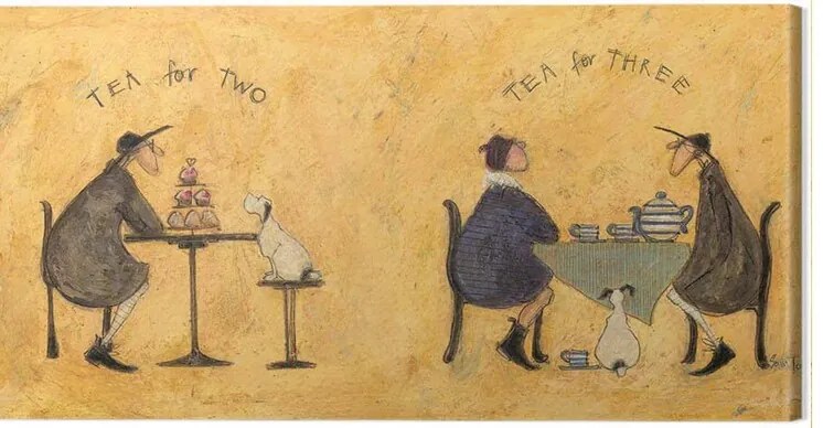 Tablou pe pânză Sam Toft - Tea For Two Tea For Three